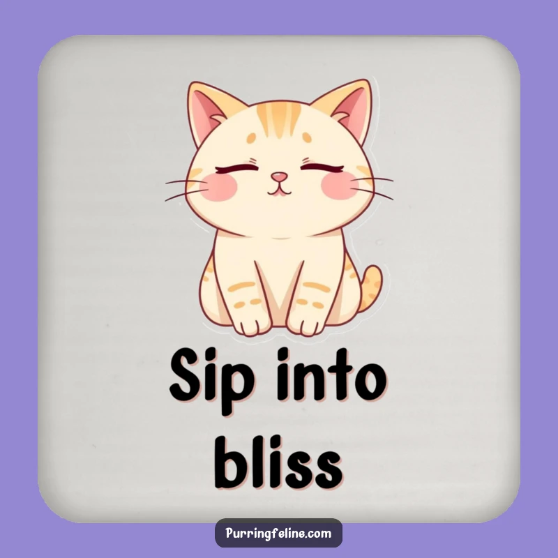 Funny Content Cat Zen Coasters - Protect Surfaces with Calm!