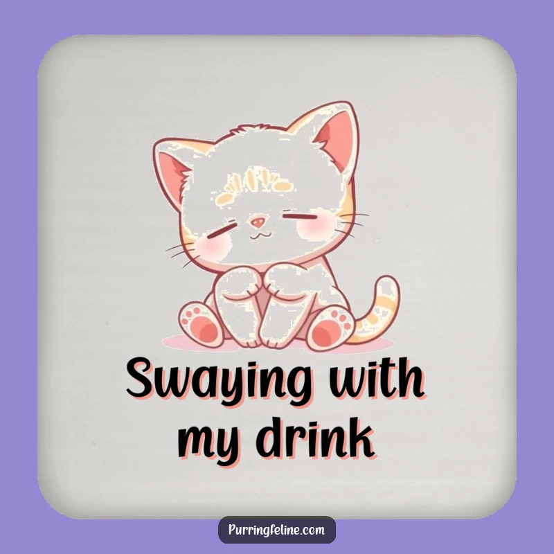 Funny Peaceful Cat Cub Drink Coaster: Gentle Protection for Your Surfaces