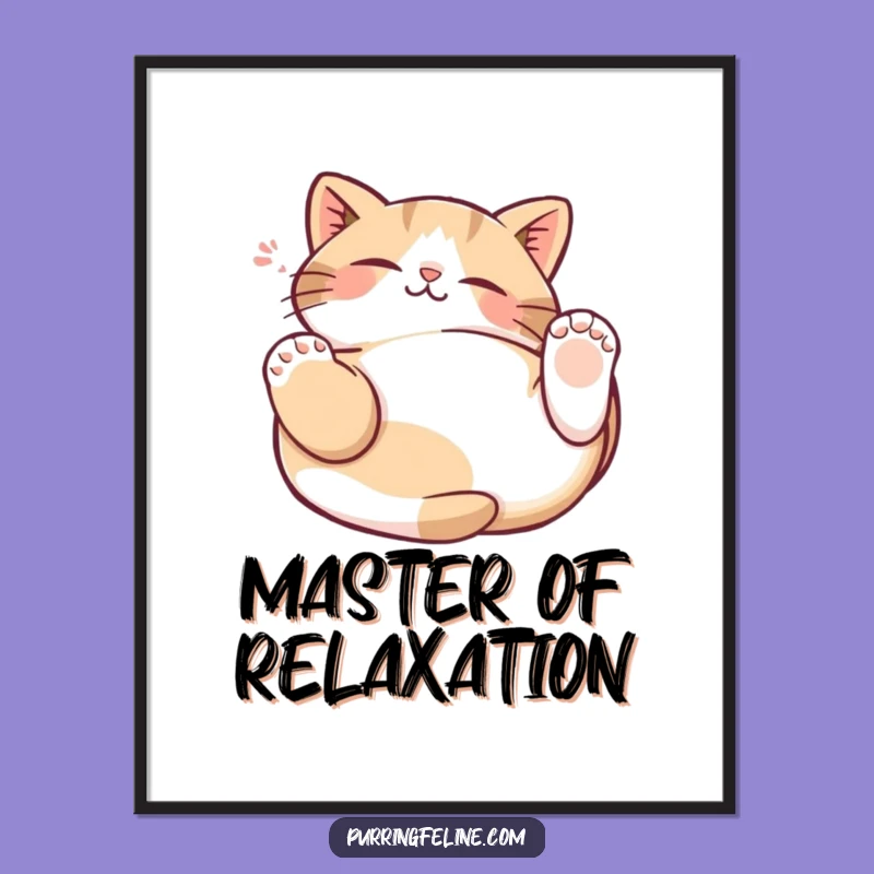 Funny Cat Kneading Poster: Charming Gift for Cat Lovers, Wall Art of Feline Bliss