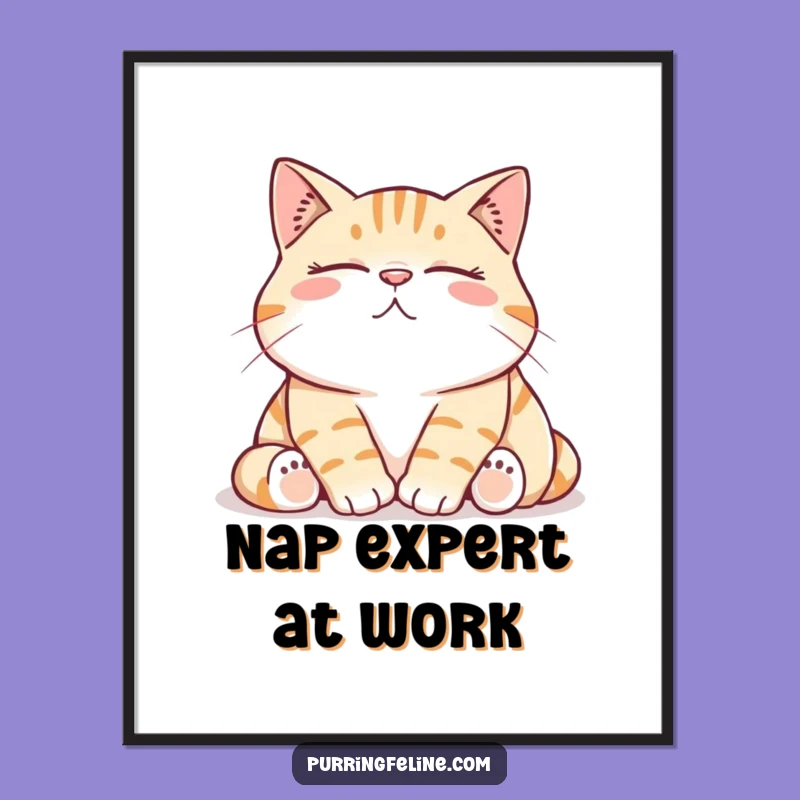 Funny Cat Poster: Admire the Contented Rumble, Hilarious Wall Art for Cat Lovers