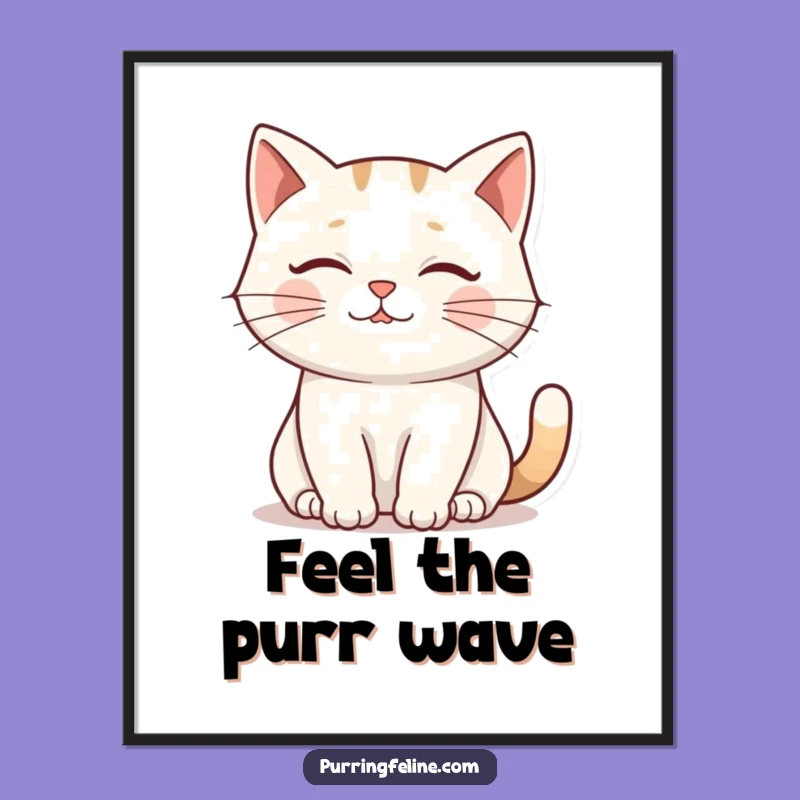 Funny Cat Ripple Poster - Gentle Purr Wall Art, Hilarious Home Decor Gift