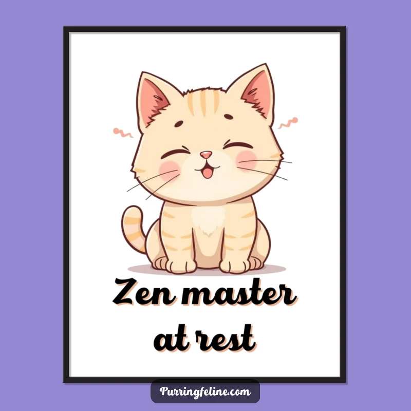 Funny Cat Rumble Poster: Artistic Gift for Cat Aficionados Captivated by Gentle Purrs