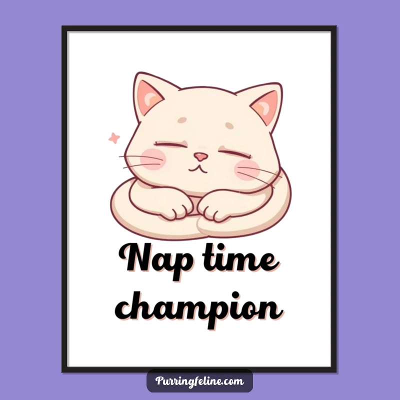Funny Sleeping Cat Poster - Hilarious Wall Art for Dreamers