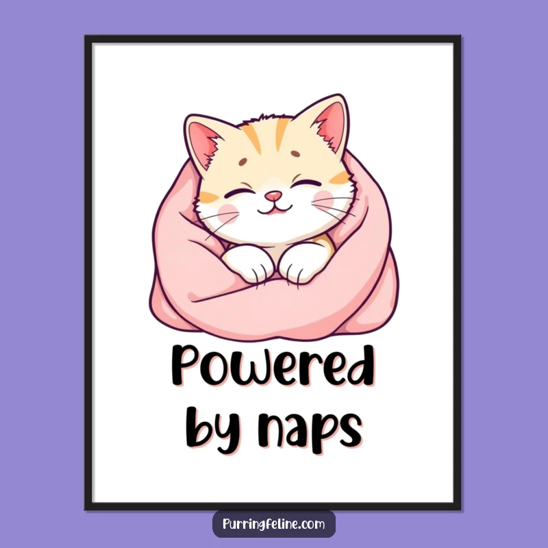 Funny Happy Cat Poster: Radiant Purr Glow Wall Art - A Cozy, Heartwarming Gift
