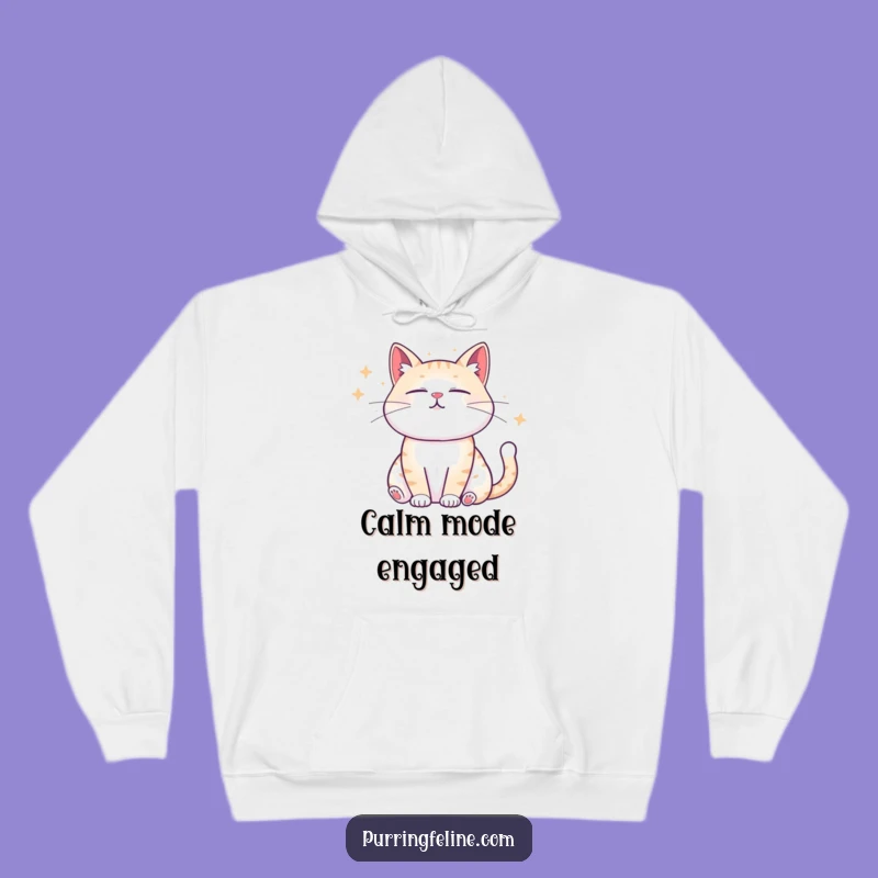 Cozy Funny Zen Cat Hoodie - Wrap Yourself in Hilarious Peace
