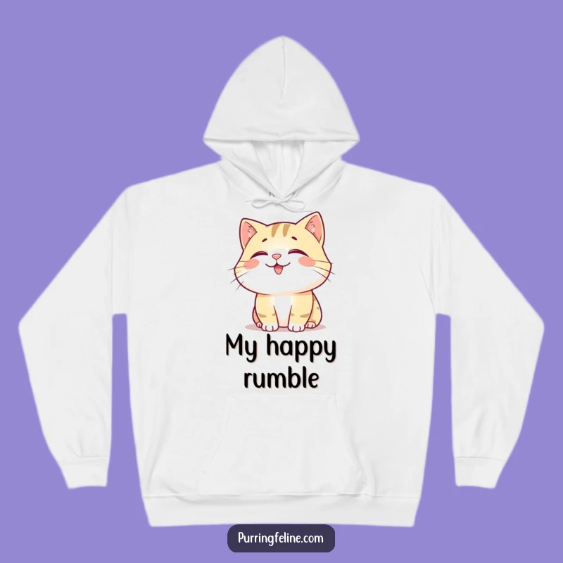 Funny Happy Cat Rumble Hoodie - Cozy Sound Sweatshirt, Ultimate Cat Lover Gift