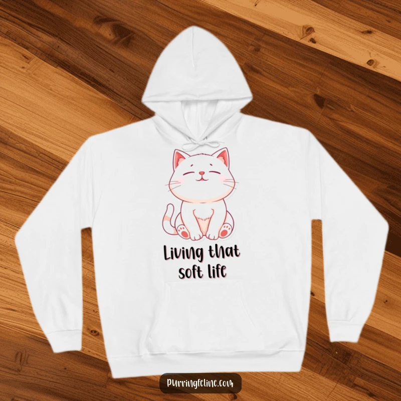 Funny Relaxed Cat Hoodie: A plush hoodie featuring a cat whose chest gently rises and falls with soothing purrs.