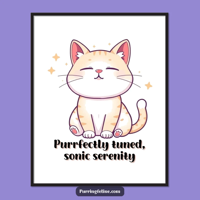 Free Printable Calming Cat Wall Art: Sound Wave Serenity Downloadable Decor