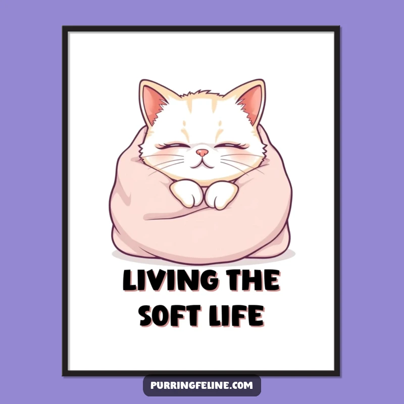 Funny Free Printable Wall Art: Cozy Cat Comfort Downloadable Decor