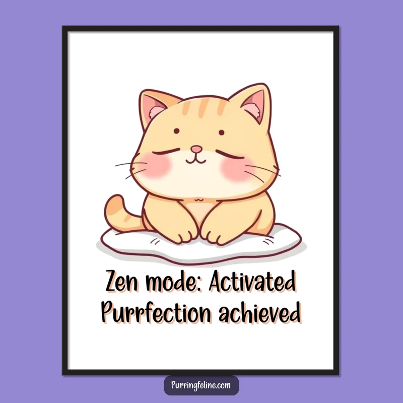 Funny Free Printable Wall Art: Mellow Cat Peace! Zen DIY Decor