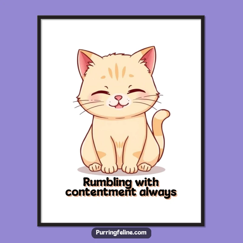 Free Printable Wall Art: Relaxed Cat Rumble Funny Downloadable Art Gift