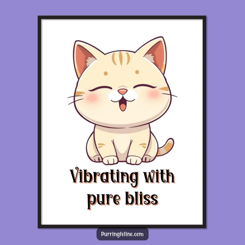 Free Printable Wall Art: Content Cat Vibe Funny Downloadable Art Gift
