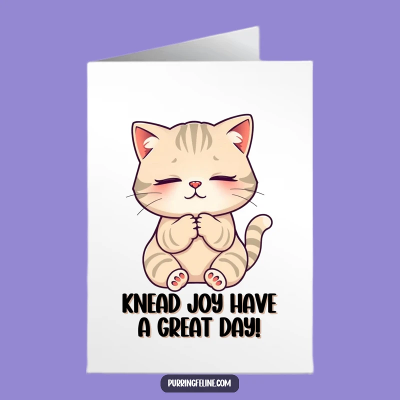 Free Printable Birthday Card: Funny Cat Kneading Paw Delight! A Purrfectly Humorous DIY Gift.