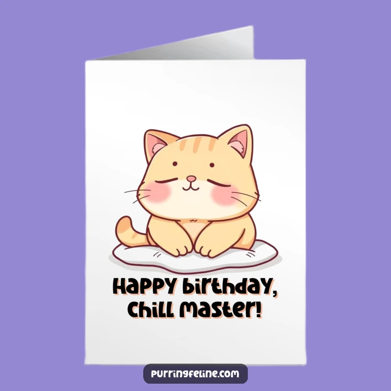 Free Printable Birthday Card: Mellow Cat Peace! Relaxing DIY Gift for Cat Lovers