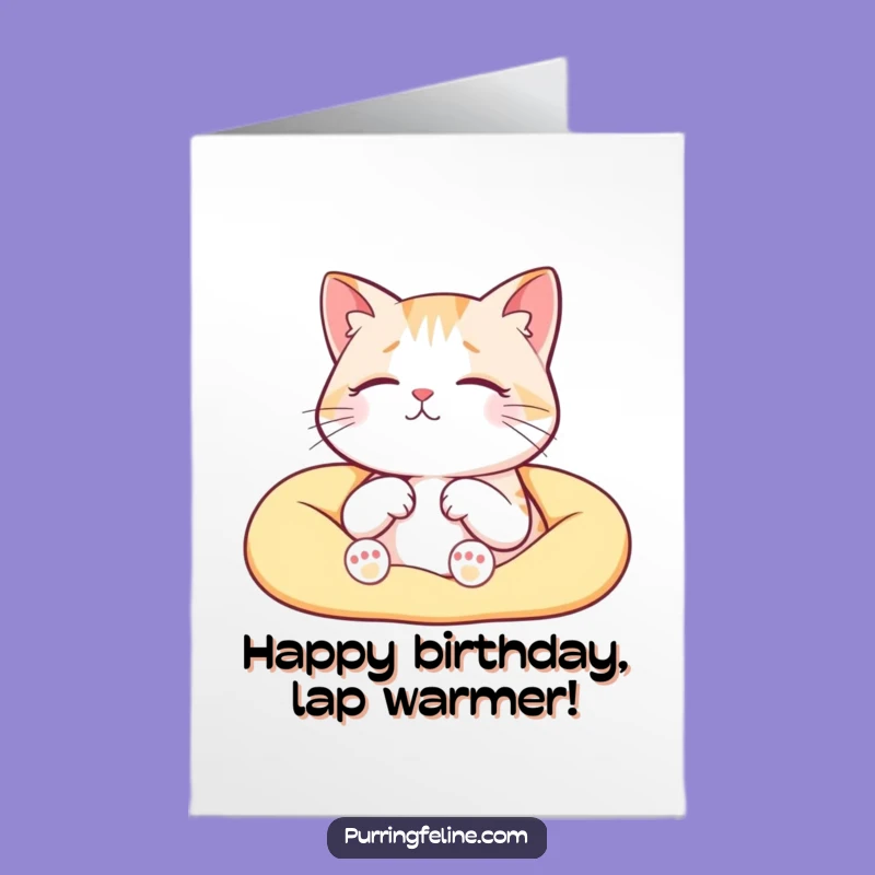 Free Printable Birthday Card: Serene Cat Lap! Cozy DIY Gift for Cat Lovers