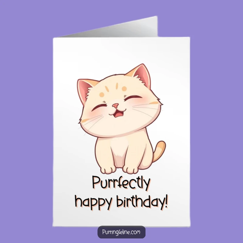 Free Printable Birthday Card: Purring Cat Scratched, Happy Downloadable Greeting
