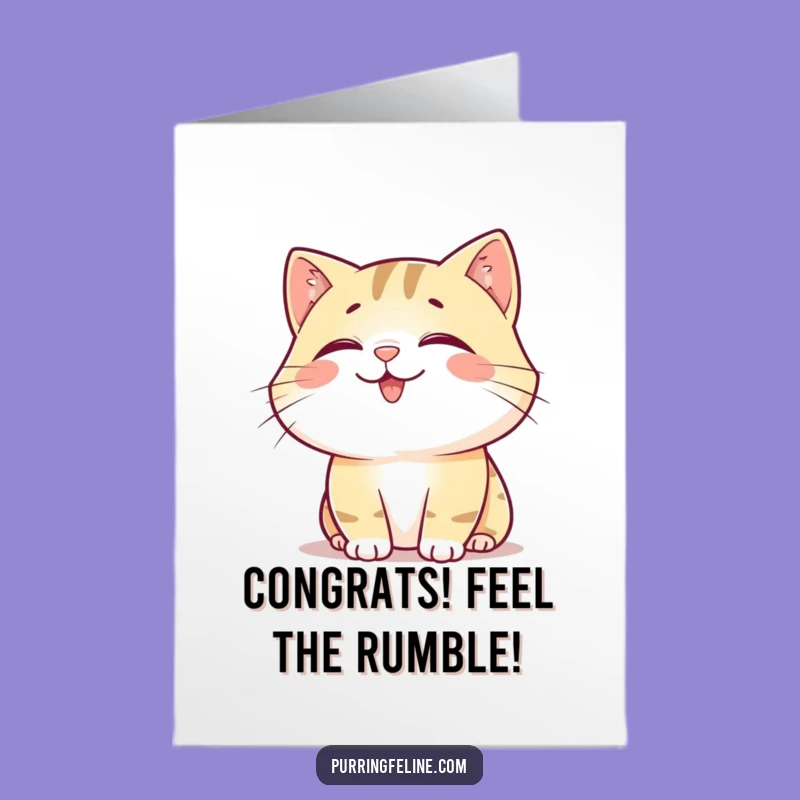 Free Printable Congrats Card: Happy Cat Rumble! Humorous DIY Downloadable Gift.