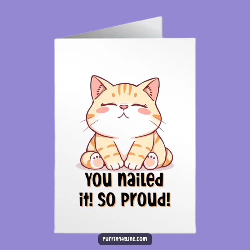 Free Printable Congrats Card: Funny Cat Rumble - Perfect Downloadable Gift!