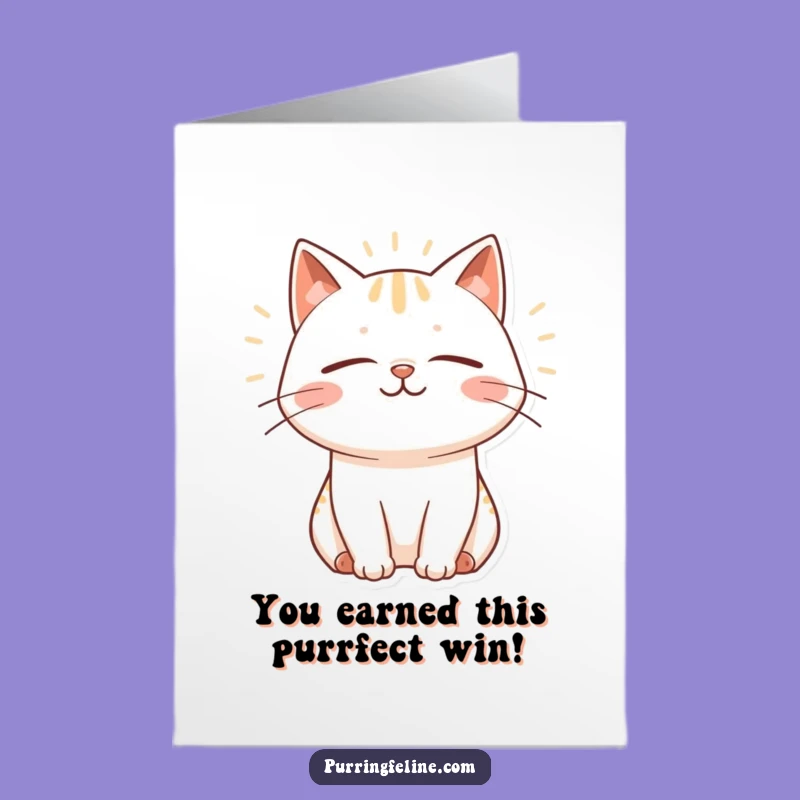 Free Printable Congrats Card: Vibrating Cat for Your Big Win!