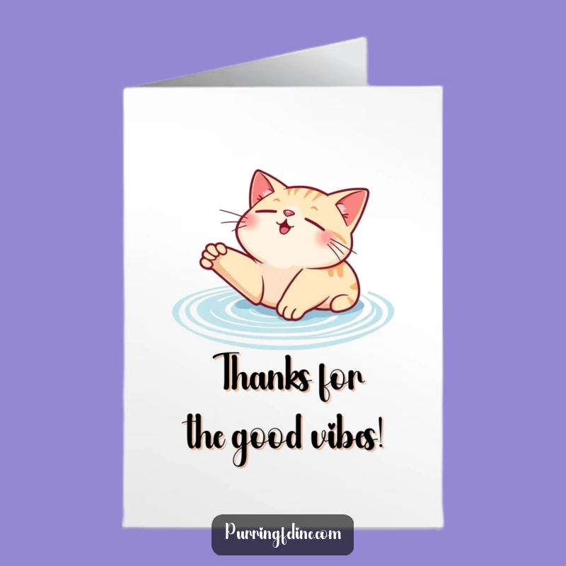 Free Printable Thank You Card: Content Cat Stretch, Purr Ripple, Funny Gift