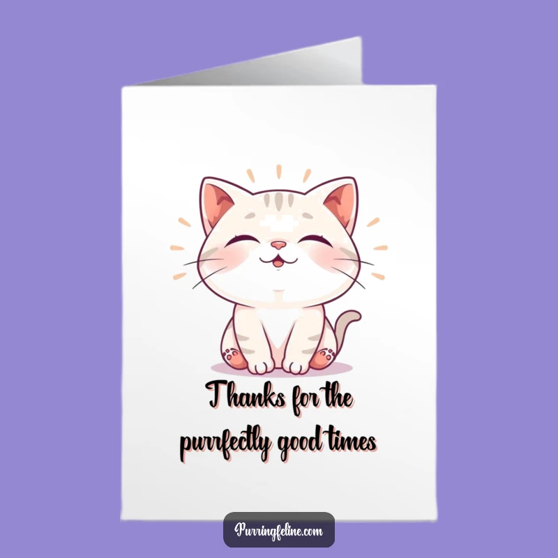 Free Printable Thank You Card: Content Cat Vibrations, Easy Downloadable Gift of Gratitude
