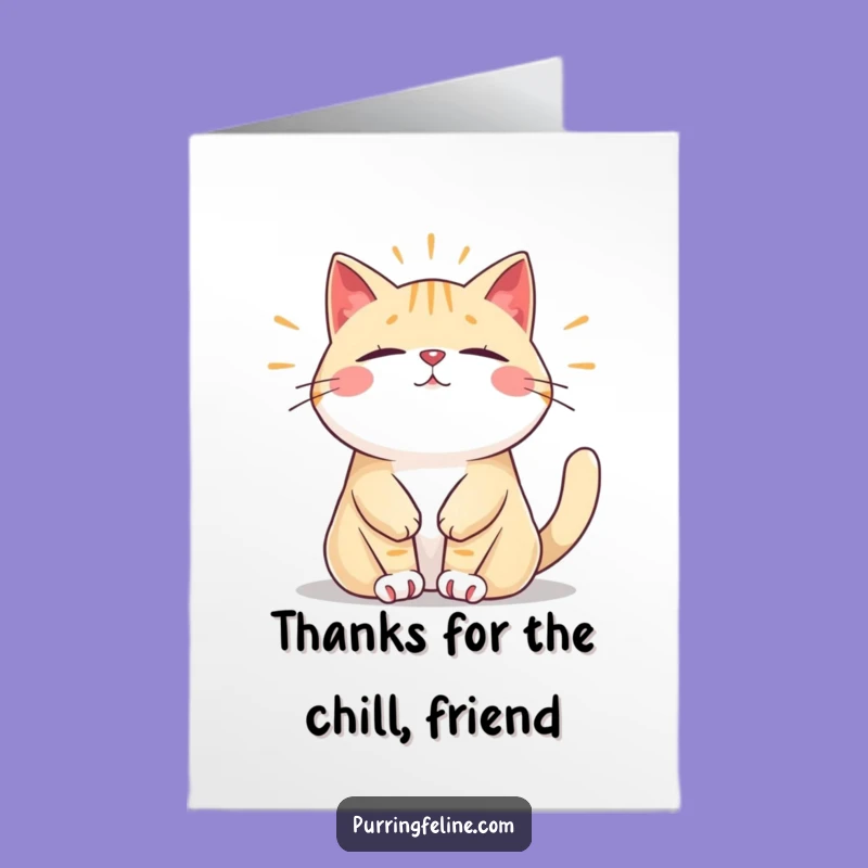 Free Printable Thank You Card: Gentle Cat Hum, Heartfelt and Funny Gratitude