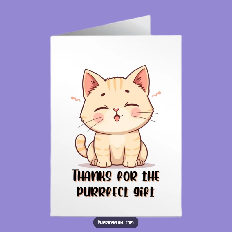 Free Printable Thank You Card: Heartfelt Rumble Cat Downloadable Gift for Any Occasion