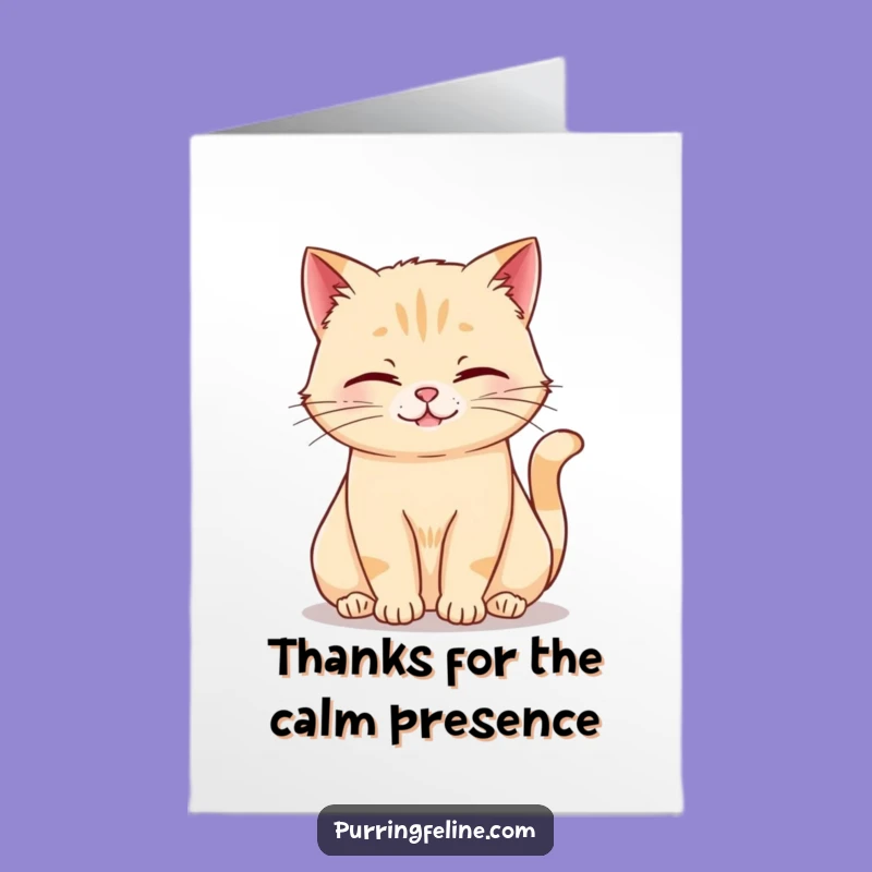 Free Printable Thank You Card: Relaxed Cat Rumble Funny Downloadable Gift