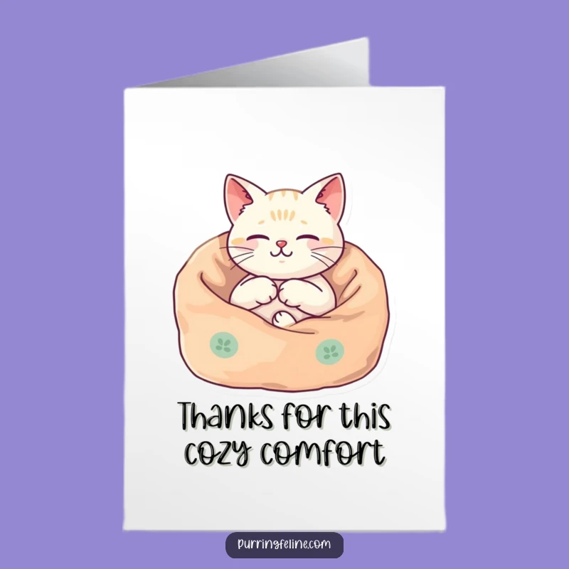 Free Printable Thank You Card: Cozy Cat Vibrating Gratitude!