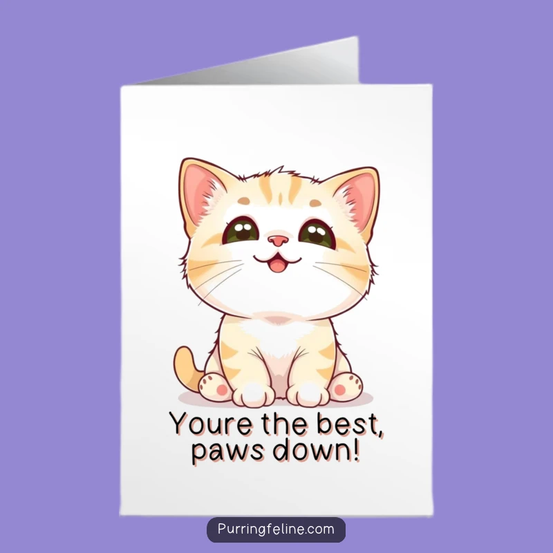 Free Printable Thank You Card: Adoring Cat Cub, Sweet Downloadable Gratitude