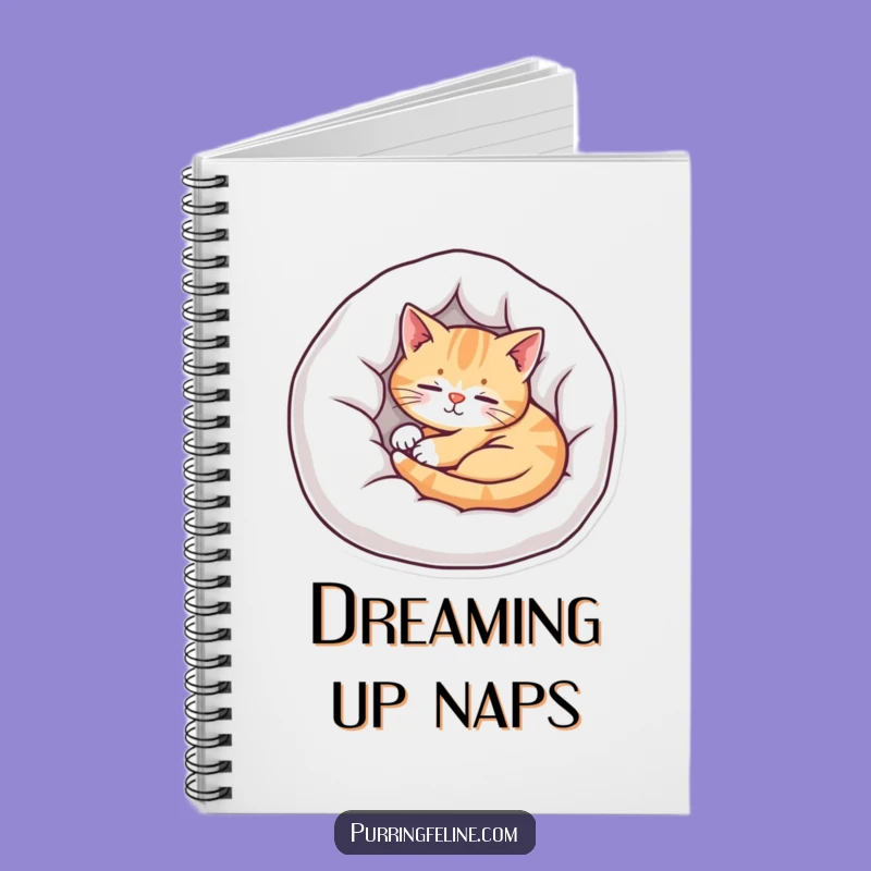 Contented Cat Bed Notebook - Funny Gift for Peaceful Note-Taking