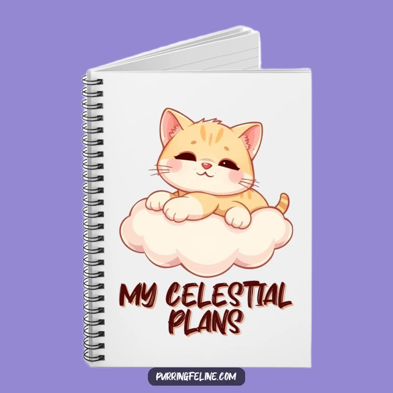 Funny Notebook: Relaxed Cat Cub on Cloud - Jot Down Your Dreams!