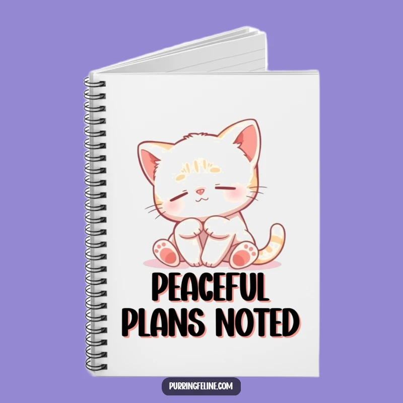 Funny Peaceful Cat Cub Notebook: Gentle Kitty Journal for Notes & Ideas - Great Gift