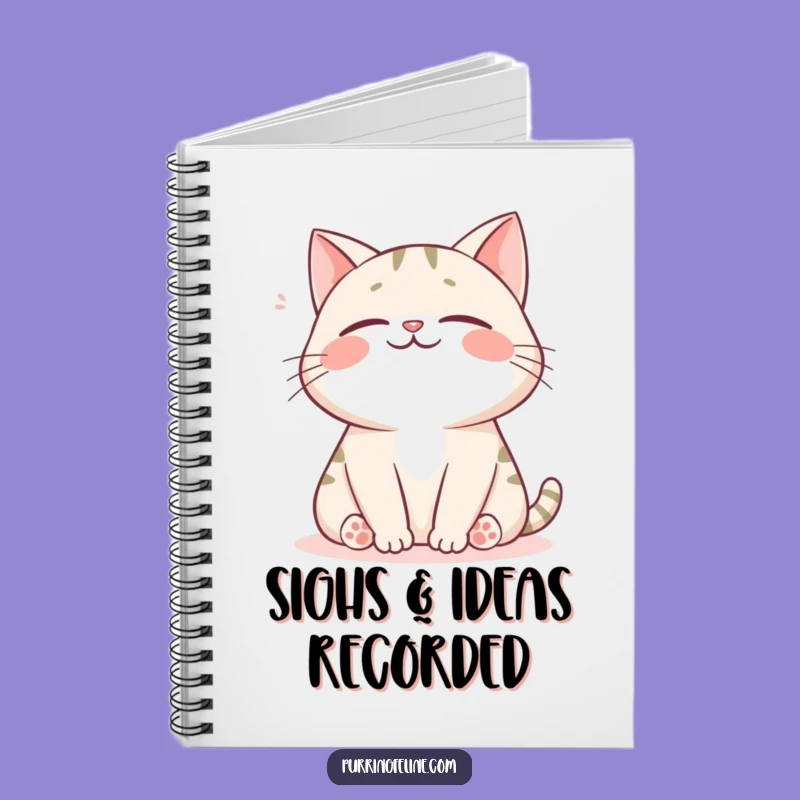 Gentle Sigh Cat Notebook - Funny Gift for Peaceful Journaling