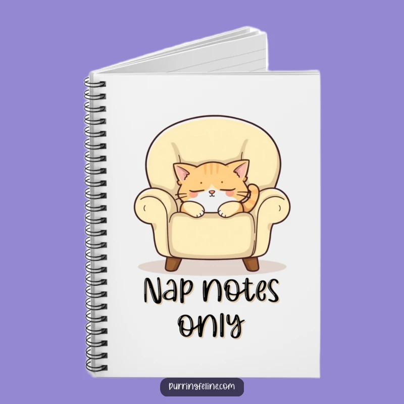 Funny Notebook: Sleepy Cat Armchair Journal for Ideas, Humorous Gift