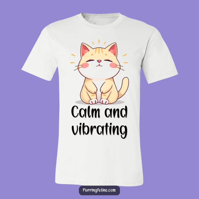 Funny Relaxed Cat T-Shirt: Steady Hum of Peace, Ideal Funny Gift