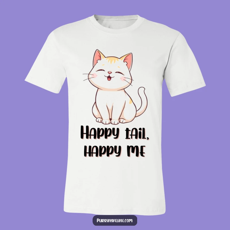 Funny Purring Cat T-Shirt: Comfortable Wear for Cat Fans Who Love Happy Tails