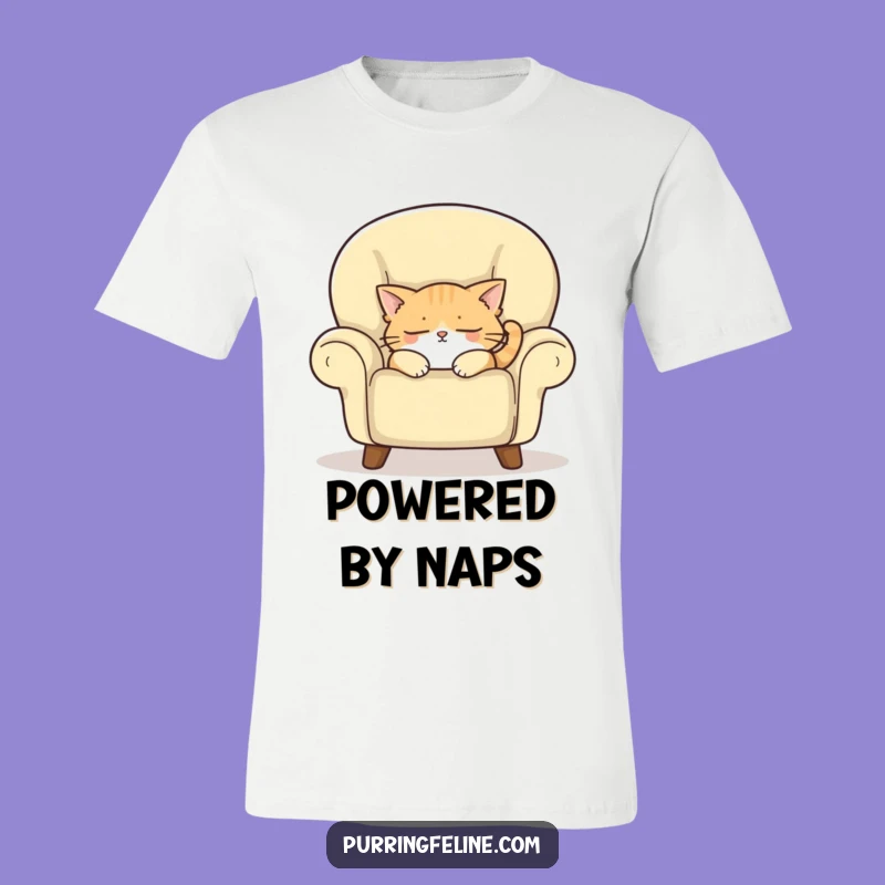 Soft Funny T-Shirt: Sleepy Cat Armchair Design, Relaxing Gift