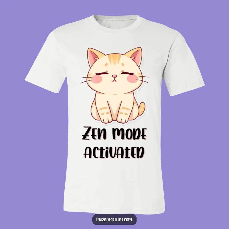 Funny Content Cat Zen T-Shirt - Hilarious Comfort Tee!