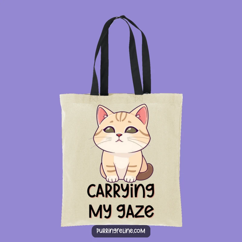 Tranquil Cat Observer Tote Bag - Funny Gift for Peaceful Journeys