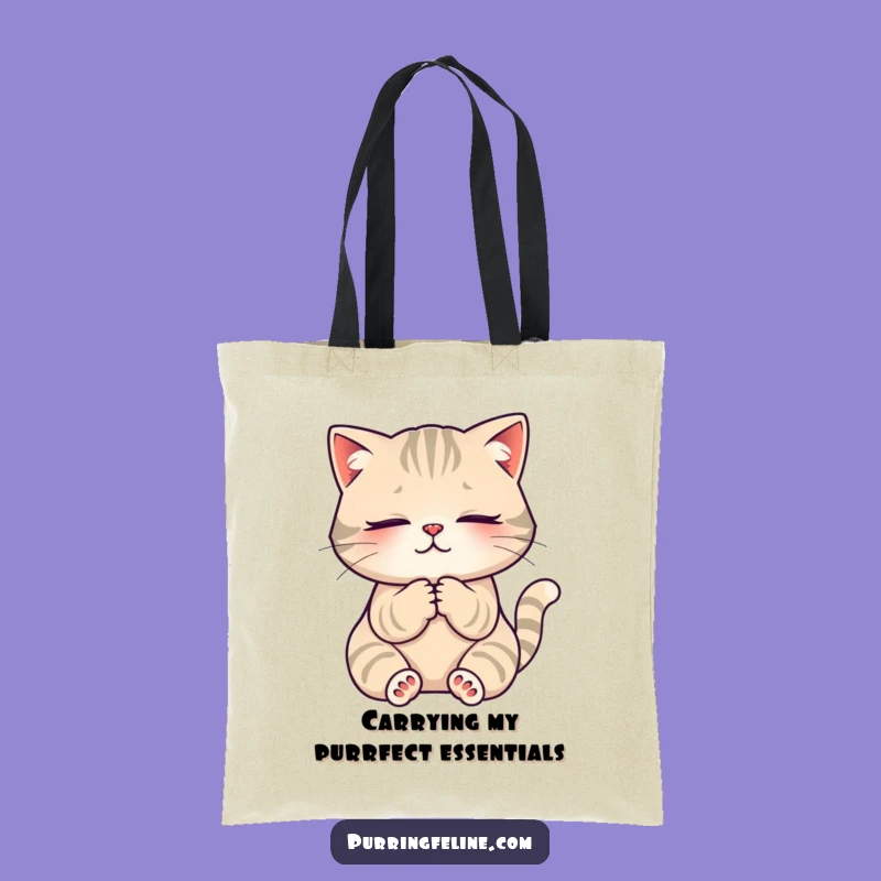 Funny Cat Kneading Tote Bag - Serene Expression Canvas Bag, Ideal Cat Gift
