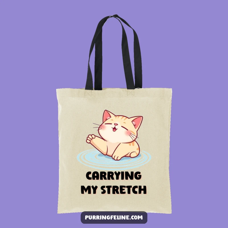 Funny Contented Cat Tote Bag - Relaxing Purr Accessory - Practical Funny Gift!