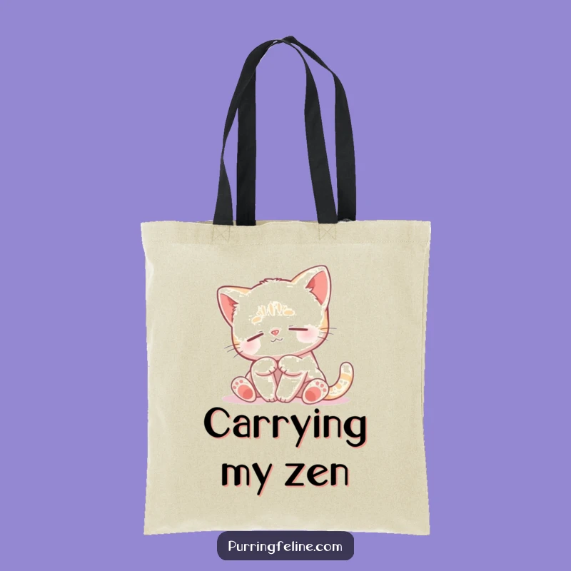 Funny Peaceful Cat Cub Tote Bag: Gentle Swaying Bag for Calm Everyday Adventures