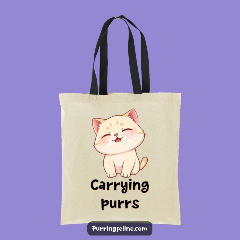 Purring Cat Scratch Tote Bag - Funny Gift for Carrying Petting Joy