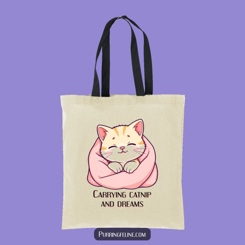 Funny Happy Cat Tote Bag: Carry Your Essentials with a Visible Purr Glow Charm