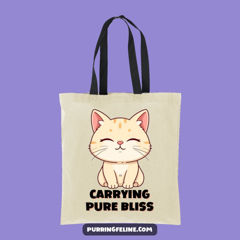 Funny Serene Cat Tote Bag - Carry Your Calm with Hilarious Style