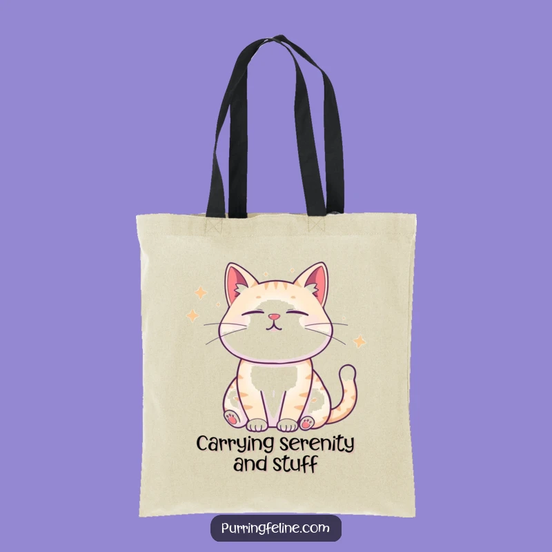 Funny Zen Cat Tote Bag - Carry Your Calm with Hilarious Style
