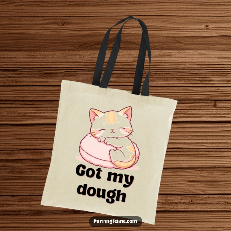 Funny tote bag showcasing a cat's paws rhythmically kneading a cushion, symbolizing comfort and affection for your daily travels.