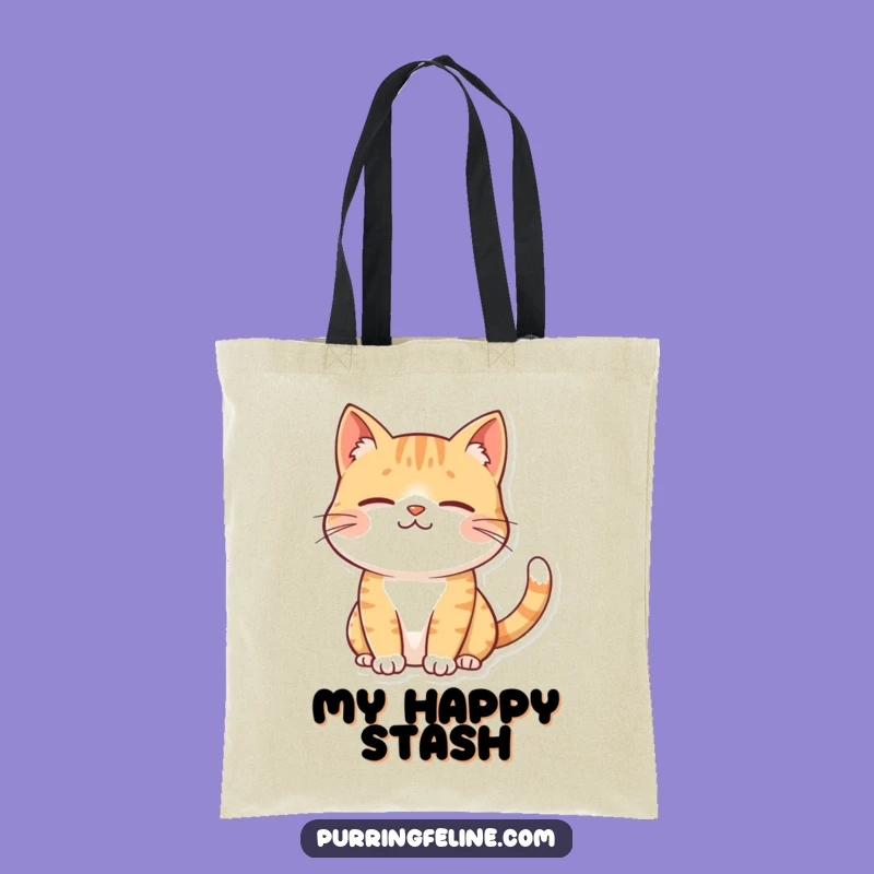 Funny Contented Cat Tote Bag: Carry Calm with a Gentle Smile