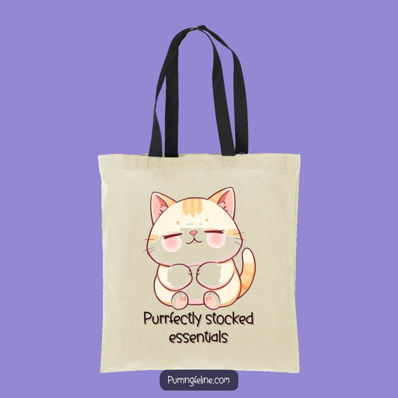 Funny Content Cat Purring Tote Bag: Carry Your Joyful Vibes